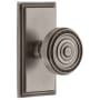 Grandeur Carre Solid Brass Rose Dummy Door Knob Set with Soleil Knob Antique Pewter