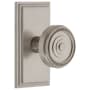 Grandeur Carre Solid Brass Rose Dummy Door Knob Set with Soleil Knob Satin Nickel