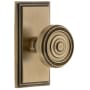 Grandeur Carre Solid Brass Rose Dummy Door Knob Set with Soleil Knob Vintage Brass