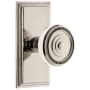 Grandeur Carre Solid Brass Rose Dummy Door Knob Set with Soleil Knob Polished Nickel