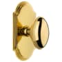 Grandeur Arc Solid Brass Passage Door Knob Set with Eden Prairie Knob and 2-3/8" Backset Lifetime Brass