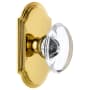 Grandeur Arc Solid Brass Rose Passage Door Knob Set with Provence Crystal Knob and 2-3/8" Backset Lifetime Brass