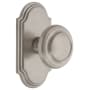 Grandeur Arc Solid Brass Passage Door Knob Set with Circulaire Knob and 2-3/8" Backset Satin Nickel