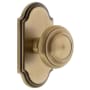Grandeur Arc Solid Brass Passage Door Knob Set with Circulaire Knob and 2-3/8" Backset Vintage Brass