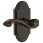 Grandeur Arc Solid Brass Right Handed Single Dummy Door Lever with Portofino Lever Timeless Bronze