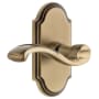 Grandeur Arc Solid Brass Right Handed Single Dummy Door Lever with Portofino Lever Vintage Brass