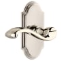 Grandeur Arc Solid Brass Right Handed Single Dummy Door Lever with Portofino Lever Polished Nickel