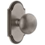 Grandeur Arc Solid Brass Single Dummy Door Knob with Fifth Avenue Knob Antique Pewter