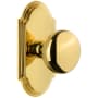 Grandeur Arc Solid Brass Single Dummy Door Knob with Fifth Avenue Knob Polished Brass