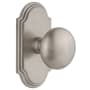 Grandeur Arc Solid Brass Single Dummy Door Knob with Fifth Avenue Knob Satin Nickel