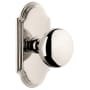 Grandeur Arc Solid Brass Single Dummy Door Knob with Fifth Avenue Knob Polished Nickel