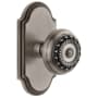 Grandeur Arc Solid Brass Single Dummy Door Knob with Parthenon Knob Antique Pewter