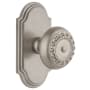 Grandeur Arc Solid Brass Single Dummy Door Knob with Parthenon Knob Satin Nickel