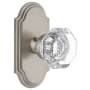 Grandeur Arc Solid Brass Rose Single Dummy Door Knob with Chambord Crystal Knob Satin Nickel