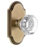 Grandeur Arc Solid Brass Rose Single Dummy Door Knob with Chambord Crystal Knob Vintage Brass