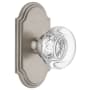 Grandeur Arc Solid Brass Rose Single Dummy Door Knob with Bordeaux Crystal Knob Satin Nickel