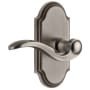 Grandeur Arc Solid Brass Dummy Door Lever Set with Bellagio Lever Antique Pewter