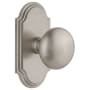 Grandeur Arc Solid Brass Dummy Door Knob Set with Fifth Avenue Knob Satin Nickel