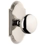 Grandeur Arc Solid Brass Dummy Door Knob Set with Fifth Avenue Knob Polished Nickel
