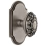 Grandeur Arc Solid Brass Dummy Door Knob Set with Grande Victorian Knob Antique Pewter