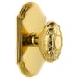 Grandeur Arc Solid Brass Dummy Door Knob Set with Grande Victorian Knob Polished Brass