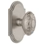 Grandeur Arc Solid Brass Dummy Door Knob Set with Grande Victorian Knob Satin Nickel