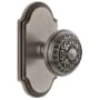Grandeur Arc Solid Brass Dummy Door Knob Set with Windsor Knob Antique Pewter