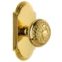 Grandeur Arc Solid Brass Dummy Door Knob Set with Windsor Knob Polished Brass