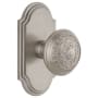 Grandeur Arc Solid Brass Dummy Door Knob Set with Windsor Knob Satin Nickel