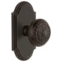 Grandeur Arc Solid Brass Dummy Door Knob Set with Windsor Knob Timeless Bronze