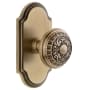 Grandeur Arc Solid Brass Dummy Door Knob Set with Windsor Knob Vintage Brass