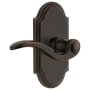 Grandeur Arc Solid Brass Left Handed Privacy Door Lever Set with Bellagio Lever and 2-3/8" Backset Timeless Bronze