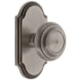 Grandeur Arc Solid Brass Passage Door Knob Set with Circulaire Knob and 2-3/4" Backset Antique Pewter