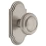 Grandeur Arc Solid Brass Passage Door Knob Set with Circulaire Knob and 2-3/4" Backset Satin Nickel