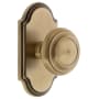 Grandeur Arc Solid Brass Passage Door Knob Set with Circulaire Knob and 2-3/4" Backset Vintage Brass