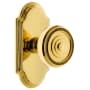 Grandeur Arc Solid Brass Passage Door Knob Set with Soleil Knob and 2-3/4" Backset Lifetime Brass