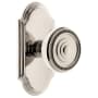 Grandeur Arc Solid Brass Passage Door Knob Set with Soleil Knob and 2-3/4" Backset Polished Nickel