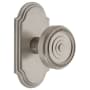 Grandeur Arc Solid Brass Passage Door Knob Set with Soleil Knob and 2-3/4" Backset Satin Nickel