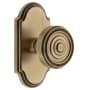 Grandeur Arc Solid Brass Passage Door Knob Set with Soleil Knob and 2-3/4" Backset Vintage Brass