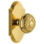 Grandeur Arc Solid Brass Passage Door Knob Set with Windsor Knob and 2-3/4" Backset Polished Brass