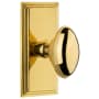 Grandeur Carre Solid Brass Rose Passage Door Knob Set with Eden Prairie Knob and 2-3/4" Backset Lifetime Brass
