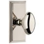 Grandeur Carre Solid Brass Rose Passage Door Knob Set with Eden Prairie Knob and 2-3/4" Backset Polished Nickel