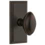 Grandeur Carre Solid Brass Rose Passage Door Knob Set with Eden Prairie Knob and 2-3/4" Backset Timeless Bronze