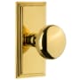 Grandeur Carre Solid Brass Rose Passage Door Knob Set with Fifth Avenue Knob and 2-3/4" Backset Lifetime Brass