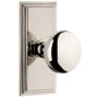 Grandeur Carre Solid Brass Rose Passage Door Knob Set with Fifth Avenue Knob and 2-3/4" Backset Polished Nickel