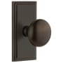 Grandeur Carre Solid Brass Rose Passage Door Knob Set with Fifth Avenue Knob and 2-3/4" Backset Timeless Bronze