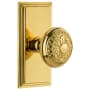 Grandeur Carre Solid Brass Rose Passage Door Knob Set with Windsor Knob and 2-3/4" Backset Polished Brass