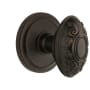 Grandeur Circulaire Solid Brass Rose Passage Door Knob Set with Grande Victorian Knob and 2-3/4" Backset Timeless Bronze