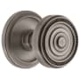 Grandeur Circulaire Solid Brass Rose Passage Door Knob Set with Soleil Knob and 2-3/4" Backset Antique Pewter
