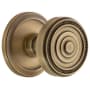 Grandeur Circulaire Solid Brass Rose Passage Door Knob Set with Soleil Knob and 2-3/4" Backset Vintage Brass